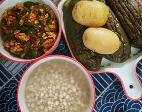 【东北特色饭】高粱米水饭/烀茄子土豆/鸡蛋辣椒酱[图]